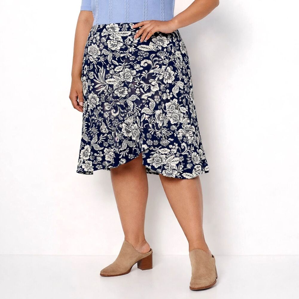 Isaac Mizrahi Bridgehampton Faux Wrap Skirt Size 3X NWOT